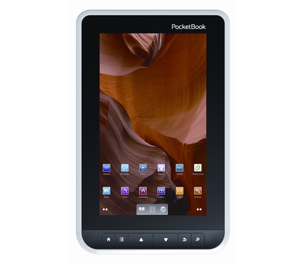 На передней панели PocketBook A 7" 3G расположены аппаратные клавиши PocketBook