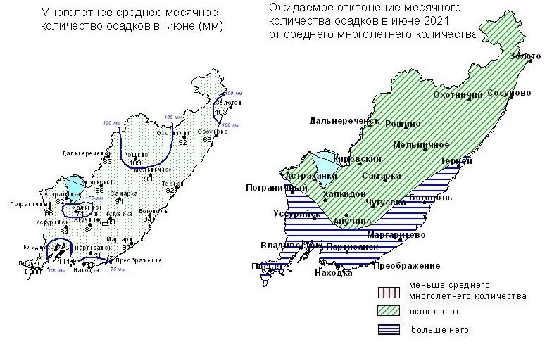 Карта погоды осадков приморского края