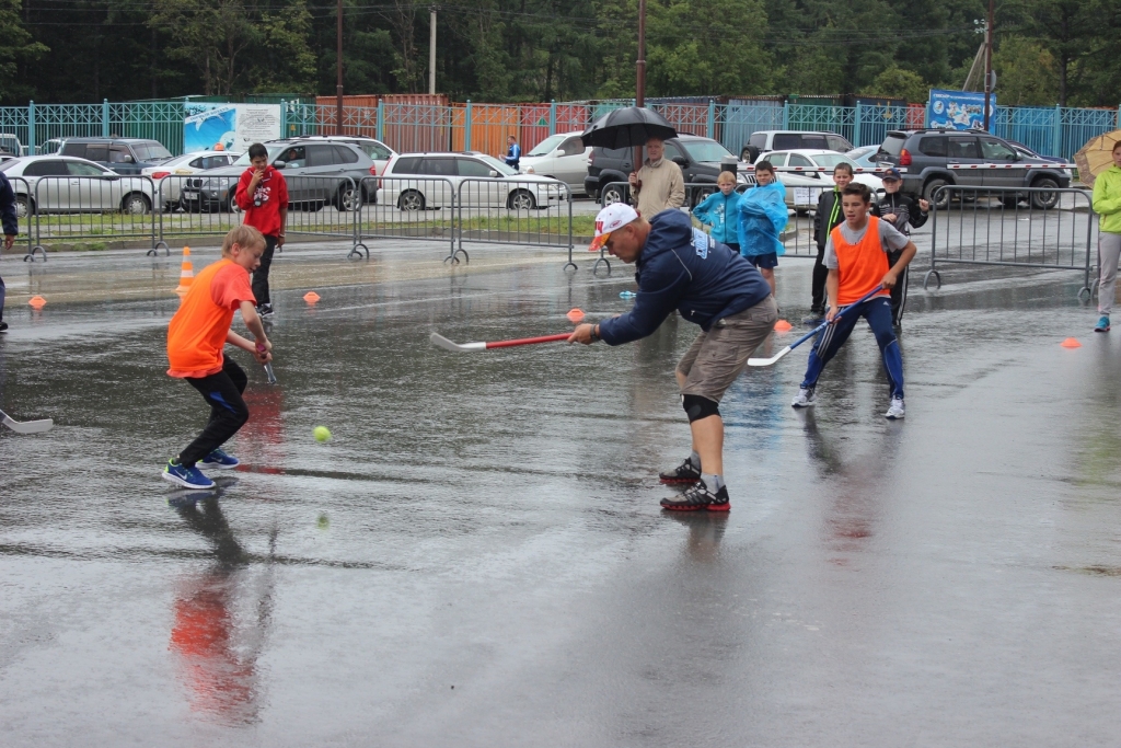 Островитяне установили ворота прямо на асфальте, Фото с места события из других источников