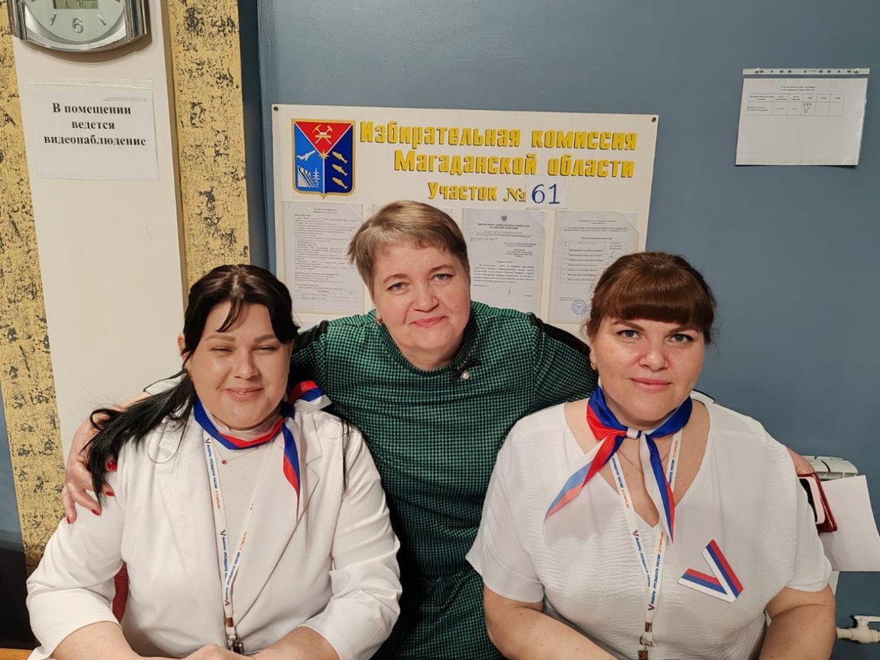 На выборы Президента на избирательные участки на Колыме приходят семьями
