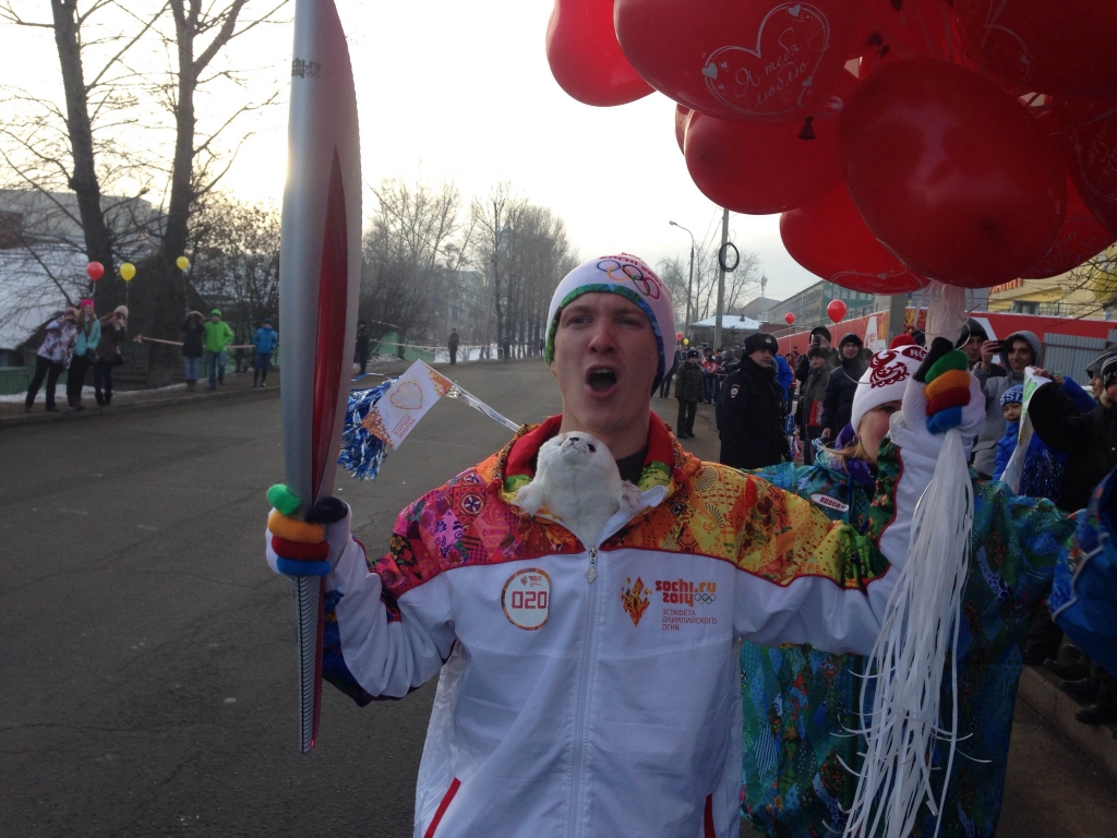 Факелоносцы в Иркутске , Фото с места события собственное