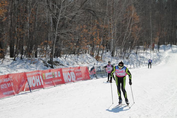 Лыжники на трассе, Фото с места события собственное