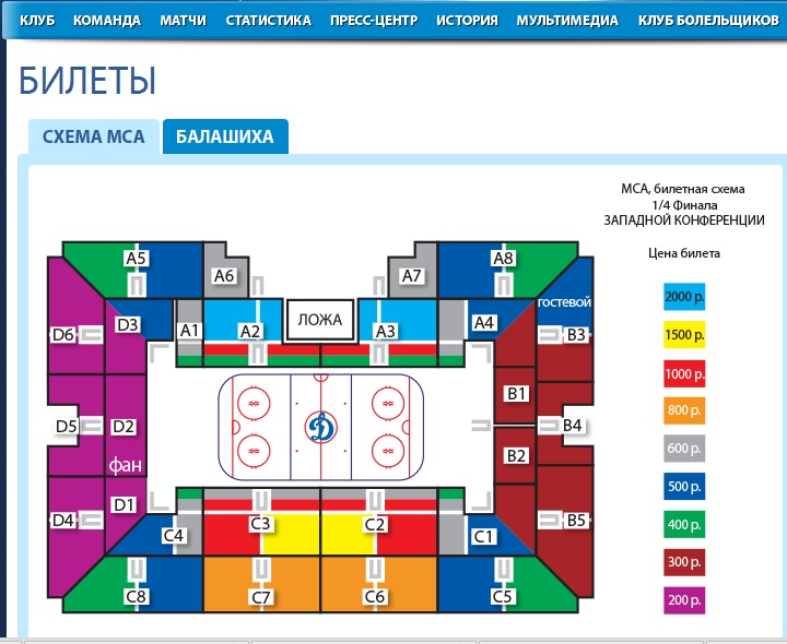 Фетисов арена схема зала