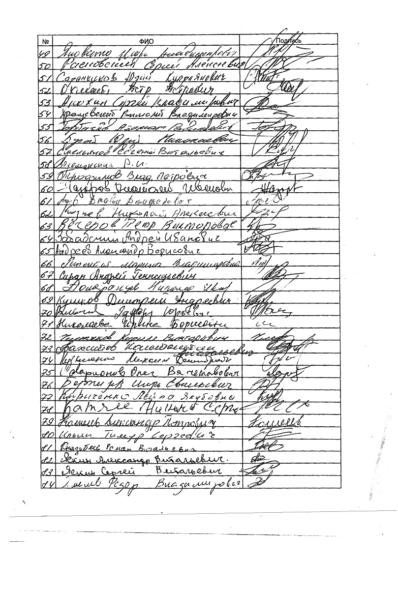 Подписи жителей под открытым письмом, Фото с места события собственное