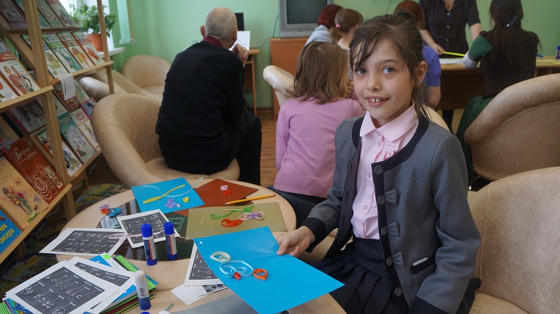 Картина, созданная по принципу квиллинга, Фото с места события собственное