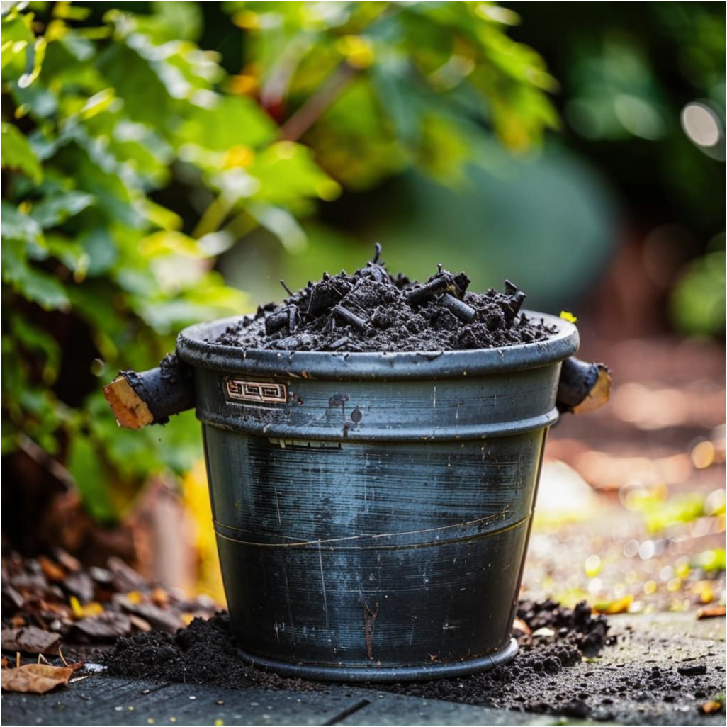 Зола, огород, ведро Создано при помощи нейросети kandinsky