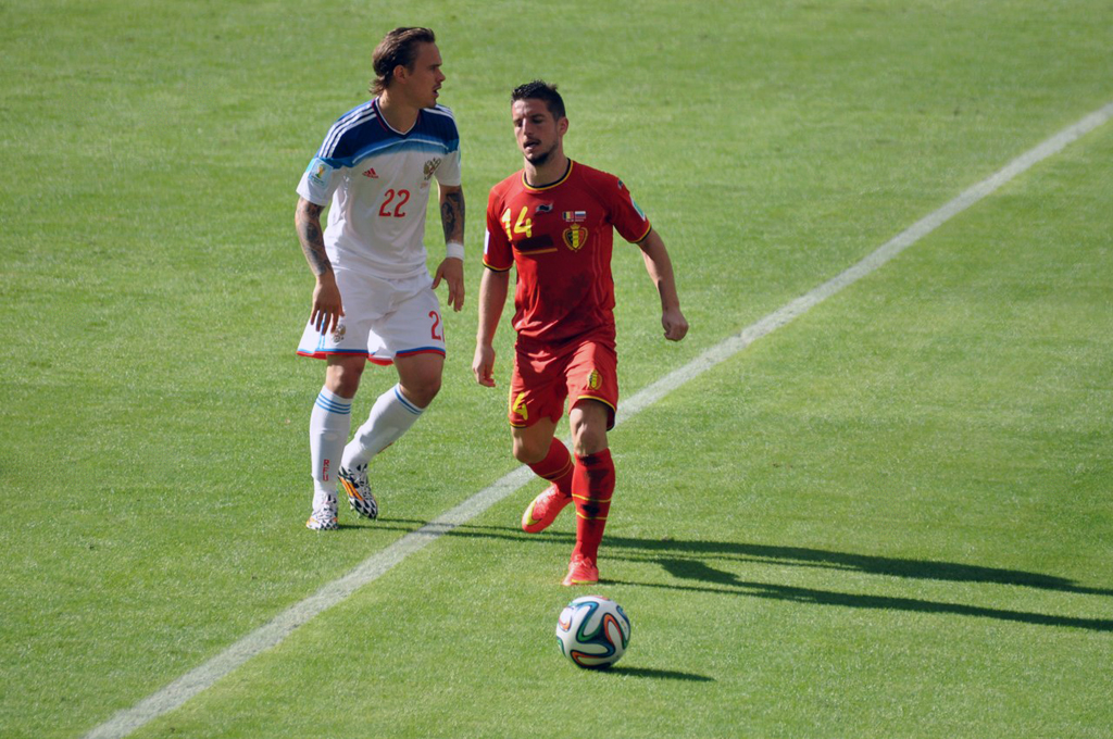 Андрей Ещенко в матче против Бельгии, Фото с места события собственное