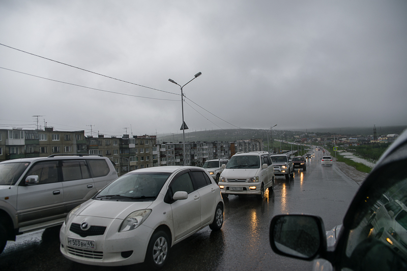 Пробки на дорогах Магадана, Фото с места события собственное