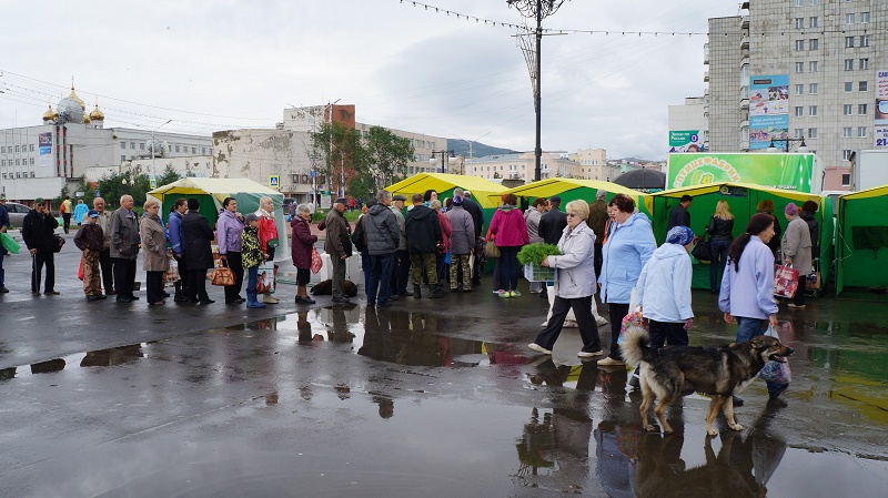 Традиционная ярмарка выходного дня прошла на площади колымской столицы, Фото с места события собственное