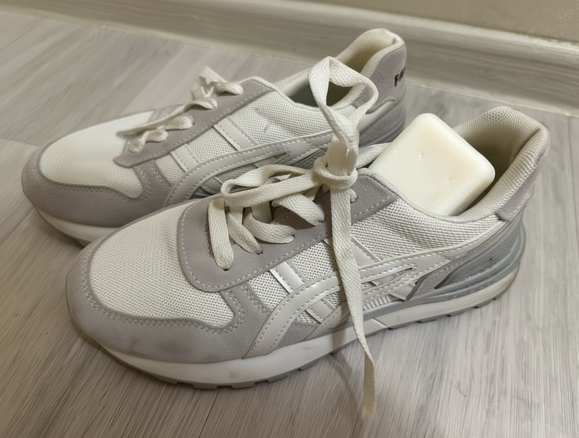 Кладу кусок мыла в обувь после улицы — и кроссовки пахнут свежестью: вонь ушла навсегда, как по волшебству Qwen