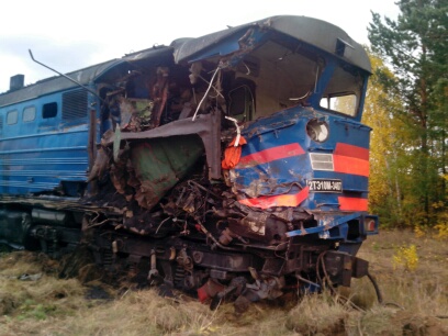 На месте крушения поездов в Бурятии, в котором погиб машинист, продолжаются работы, Фото с места события собственное