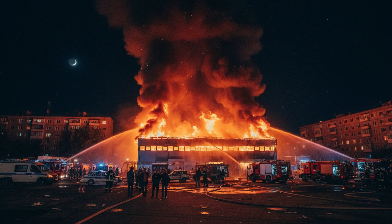 Погибший и двое пострадавших при пожаре на Правобережном рынке Сгенерировано