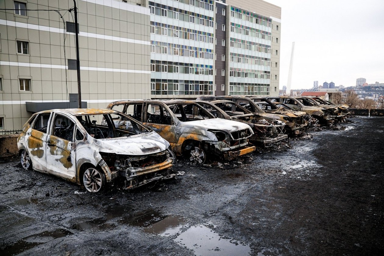 По итогам пожара на стоянке. 24 марта 2025 года ИА PrimaMedia