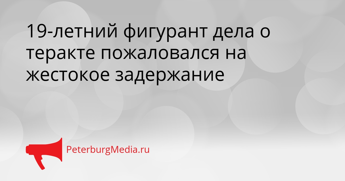 19-летний фигурант дела о теракте пожаловался на жестокое задержание Сгенерировано