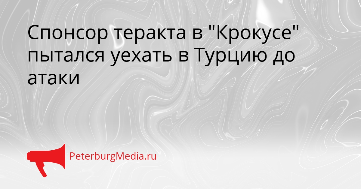 Спонсор теракта в &quotКрокусе&quot пытался уехать в Турцию до атаки Сгенерировано
