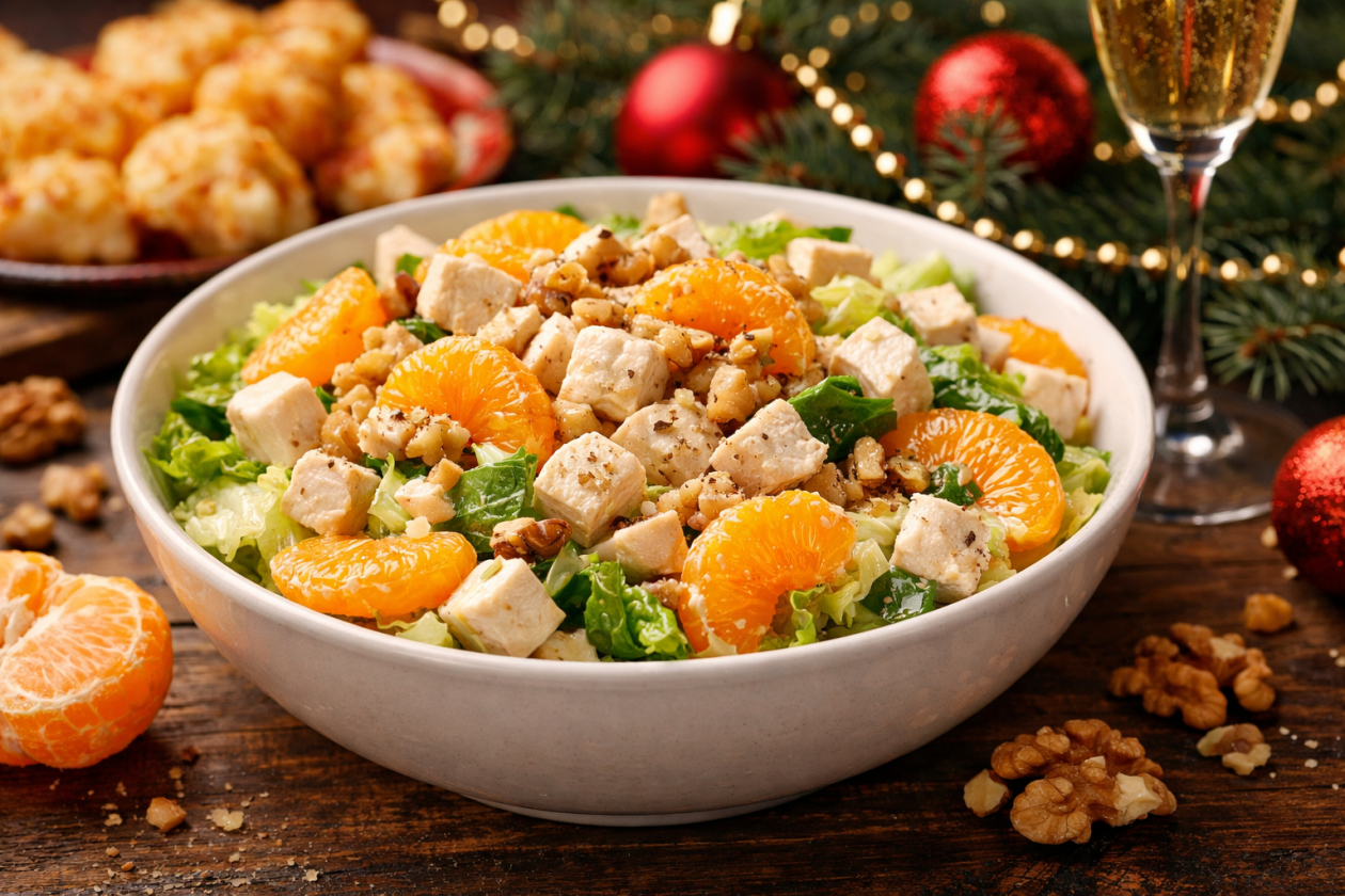 Салат с мандаринами сгенерировано ИИ Qwenlm.ai (18+)