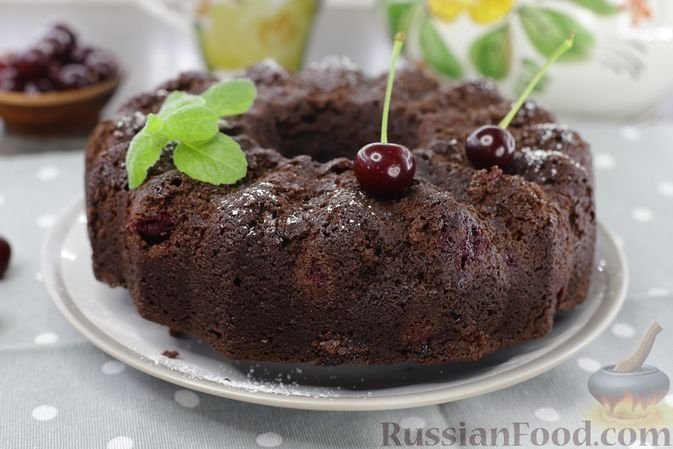 Шоколадный манник с вишней russianfood.com