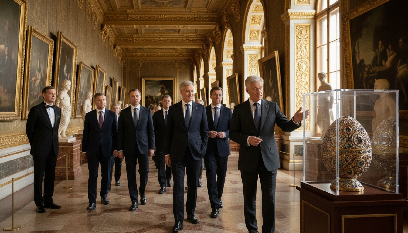 Путин и лидеры СНГ осмотрели Эрмитаж в Петербурге Сгенерировано