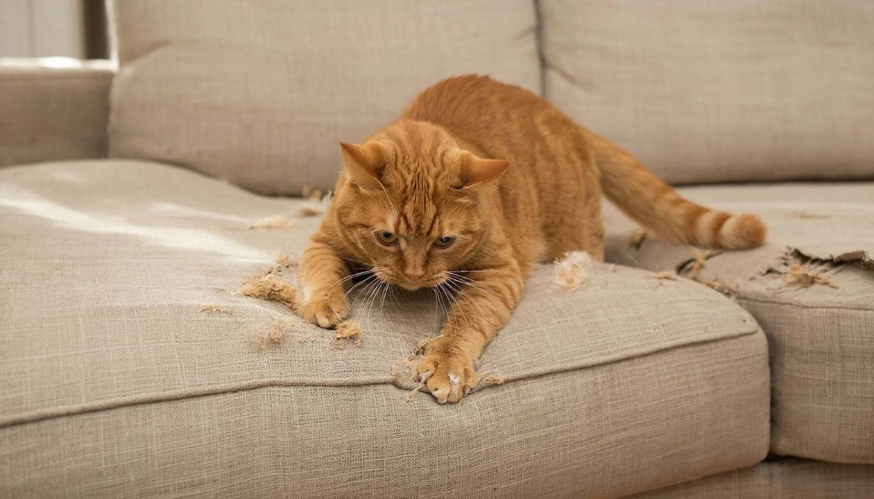 Как отучить кота портить мебель: 1 метод работает в 5 раз лучше наказаний и криков ИИ Kandinsky (18+)