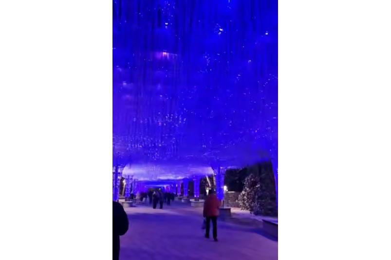 Светящийся тоннель заработал на Октябрьской Революции в Ставрополе Скриншот видео из соцсетей Ивана Ульянченко