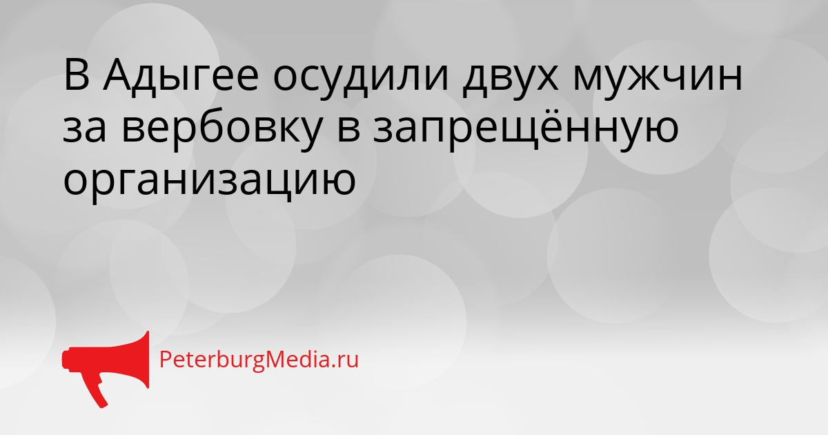 В Адыгее осудили двух мужчин за вербовку в запрещённую организацию Сгенерировано