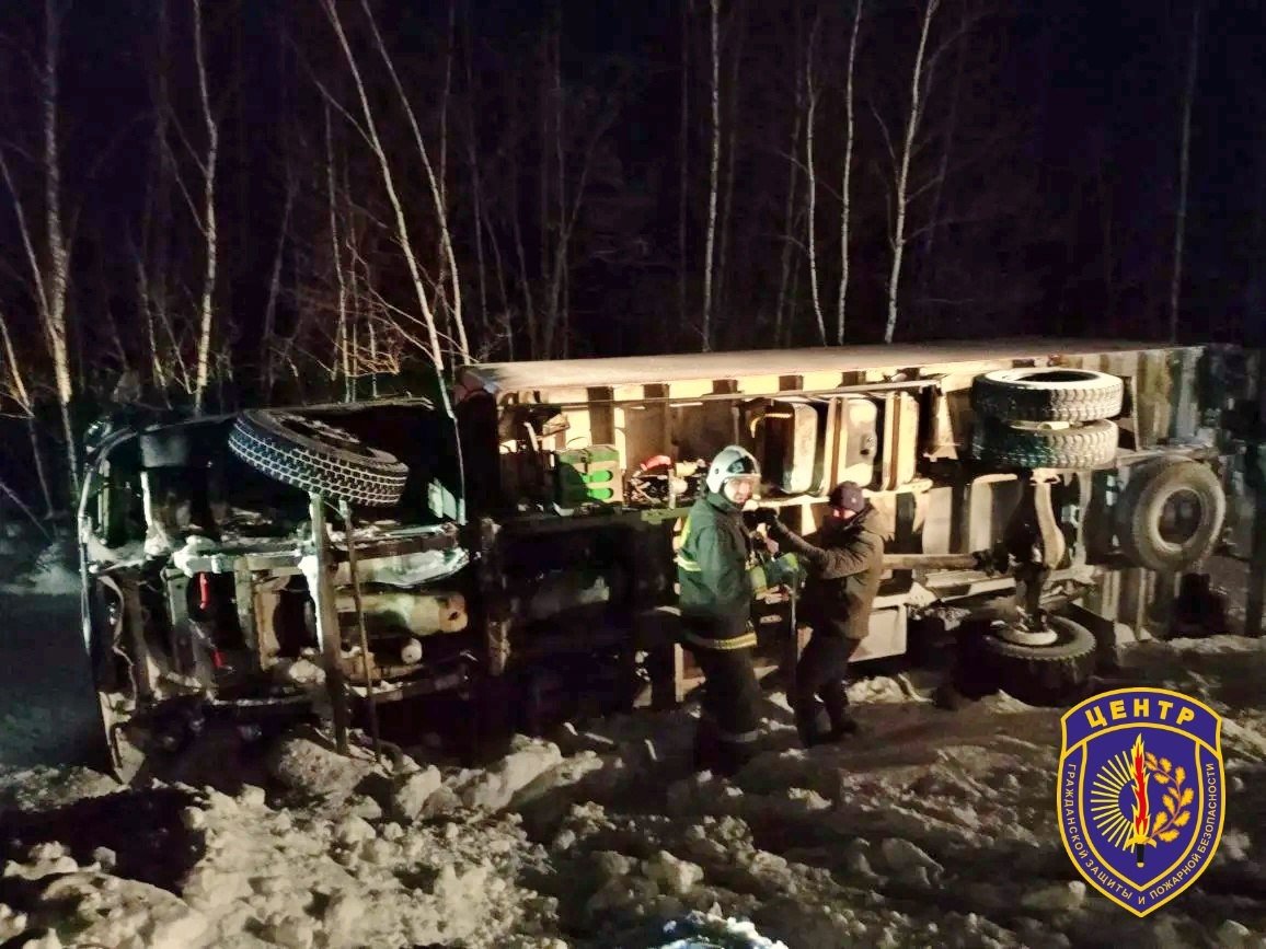 Грузовой фургон попал в ДТП под Февральском - человек и собака не смогли выбраться из кабины Амурский центр ГЗ и ПБ