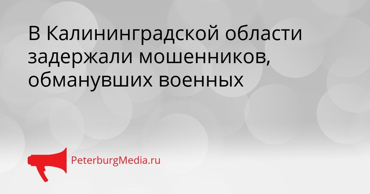 В Калининградской области задержали мошенников, обманувших военных Сгенерировано