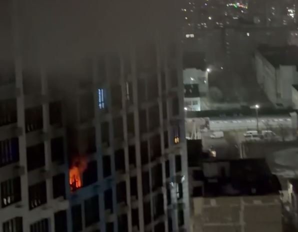 Во время пожара в Новороссийске Соцсети