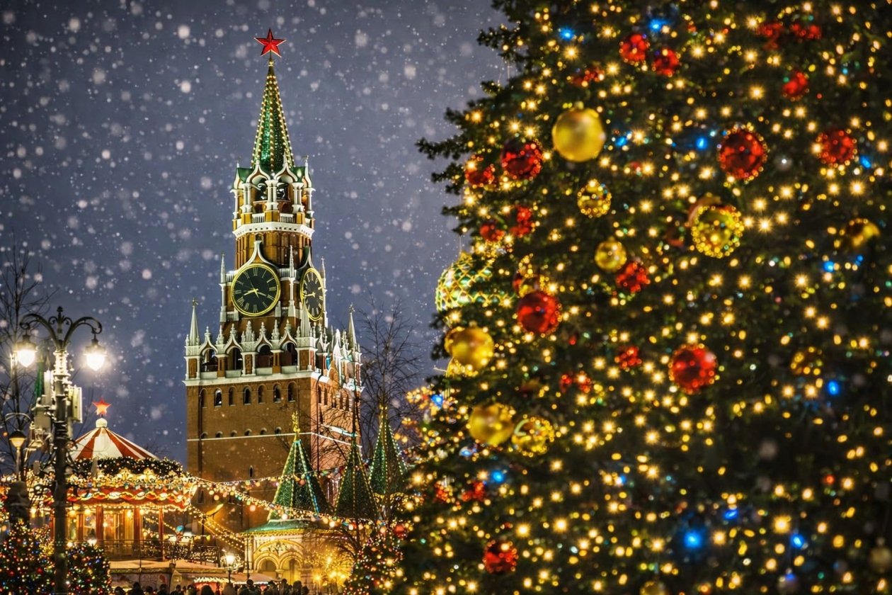 Новый год в Москве сгенерировано ИИ Qwenlm.ai (18+)