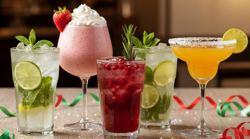 Пять безалкогольных коктейлей сгенерировано ИИ Perplexity (18+)