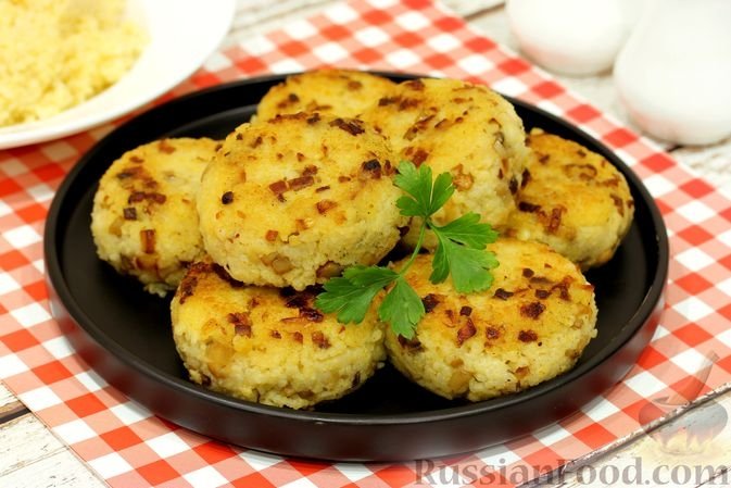 Пшённые биточки с грибами russianfood.com
