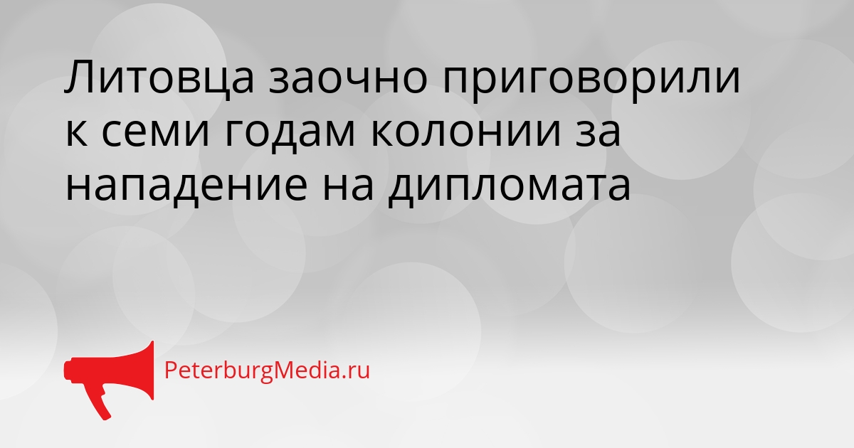 Литовца заочно приговорили к семи годам колонии за нападение на дипломата Сгенерировано