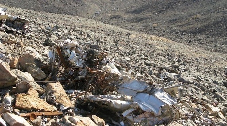 Самолет Ли-2, потерпевший катастрофу 9 декабря 1956 года Из архива О. Васильева