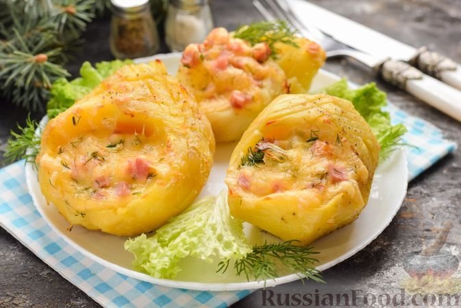 Картошка, фаршированная сыром и ветчиной russianfood.com
