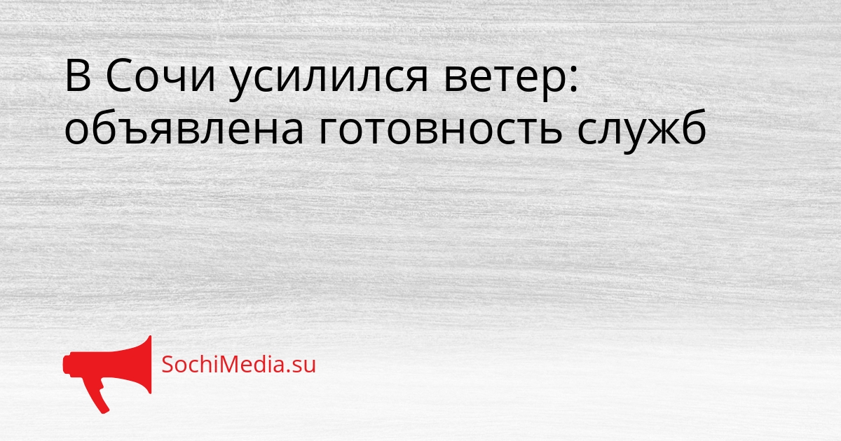 В Сочи усилился ветер: объявлена готовность служб Сгенерировано