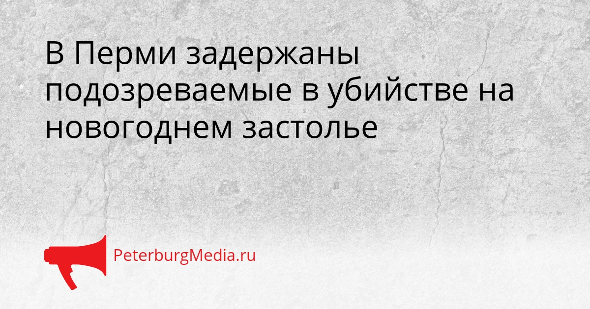 В Перми задержаны подозреваемые в убийстве на новогоднем застолье Сгенерировано