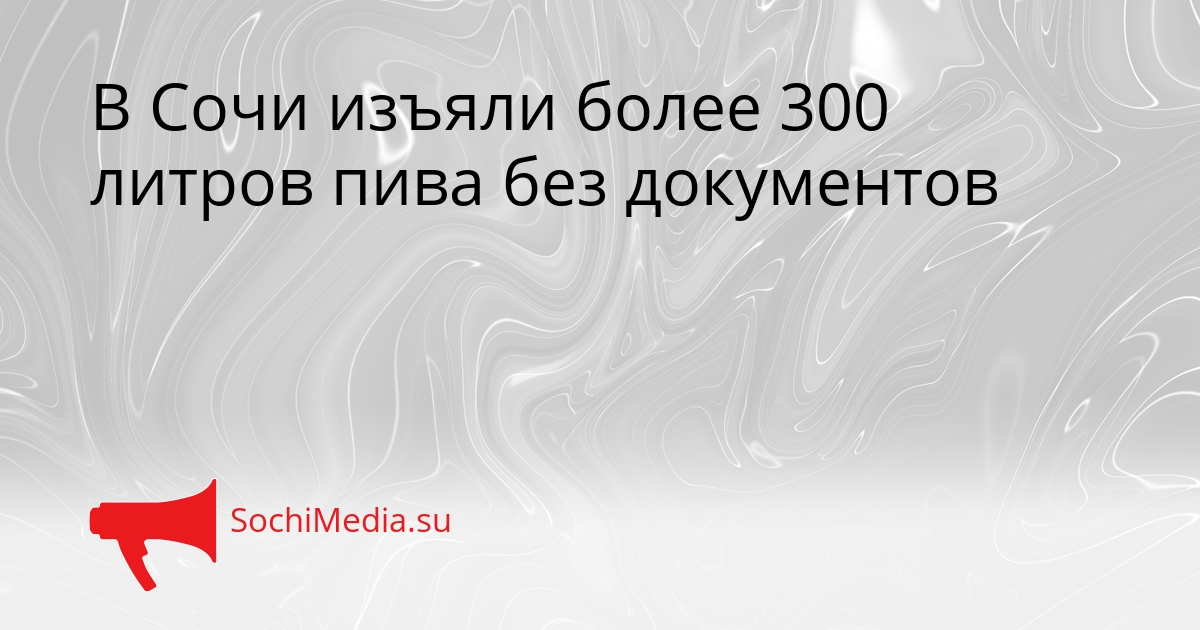 В Сочи изъяли более 300 литров пива без документов Сгенерировано