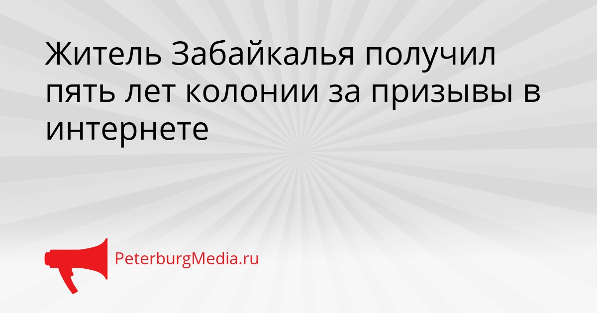 Житель Забайкалья получил пять лет колонии за призывы в интернете Сгенерировано