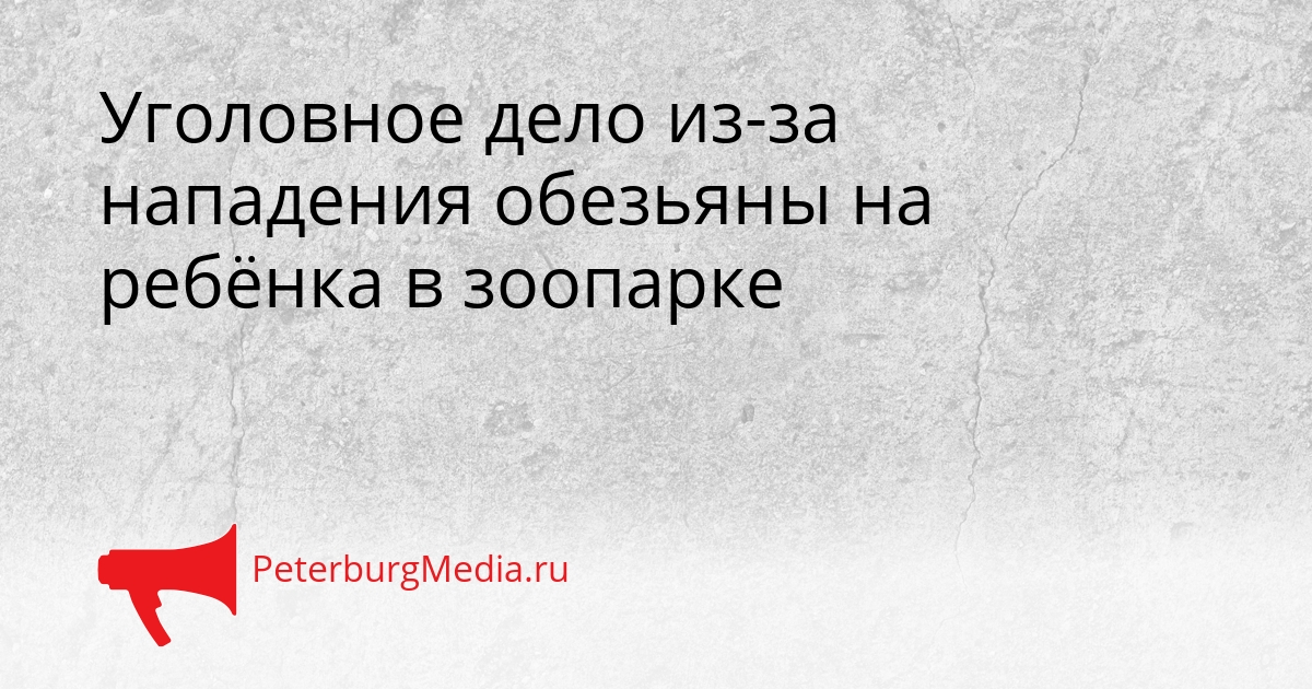 Уголовное дело из-за нападения обезьяны на ребёнка в зоопарке Сгенерировано