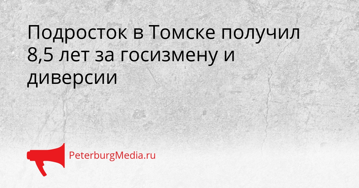 Подросток в Томске получил 8,5 лет за госизмену и диверсии Сгенерировано