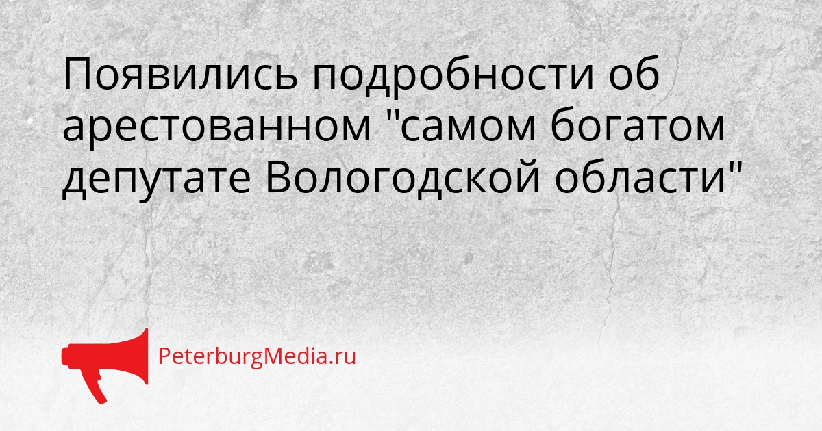 Появились подробности об арестованном &quotсамом богатом депутате Вологодской области&quot Сгенерировано