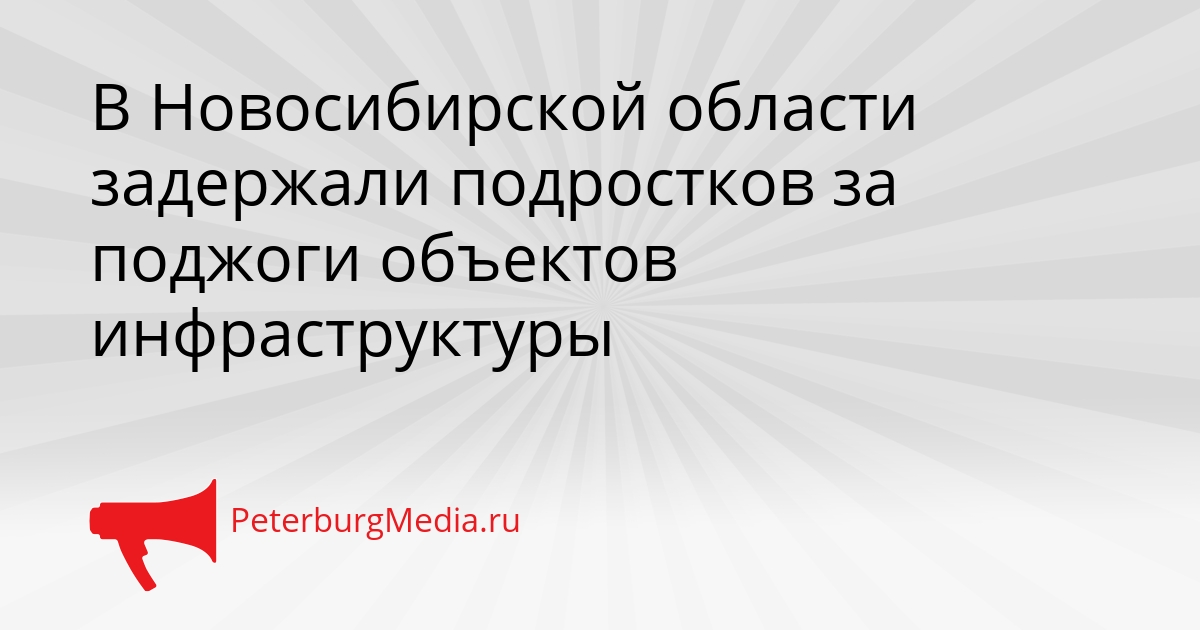 В Новосибирской области задержали подростков за поджоги объектов инфраструктуры Сгенерировано