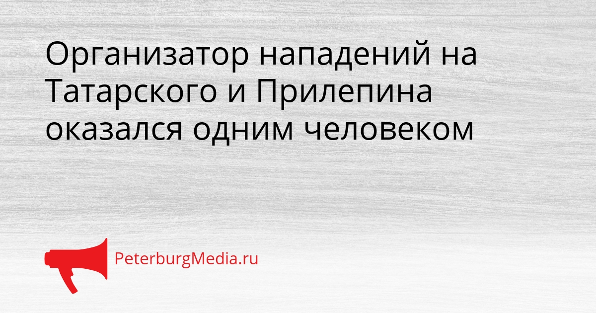 Организатор нападений на Татарского и Прилепина оказался одним человеком Сгенерировано