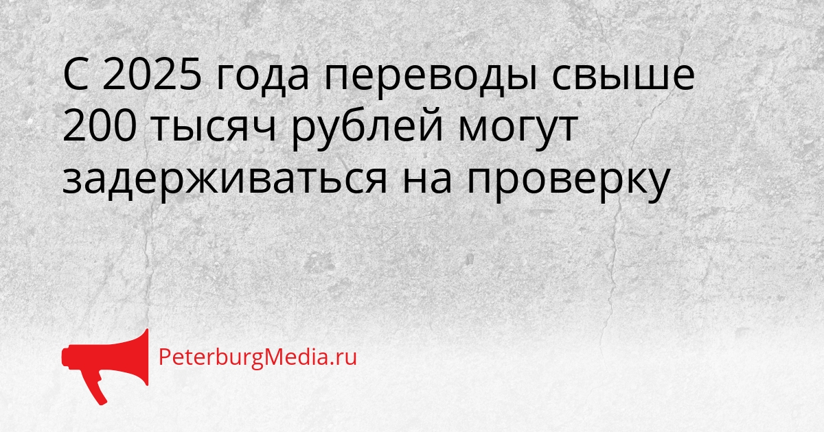 С 2025 года переводы свыше 200 тысяч рублей могут задерживаться на проверку Сгенерировано
