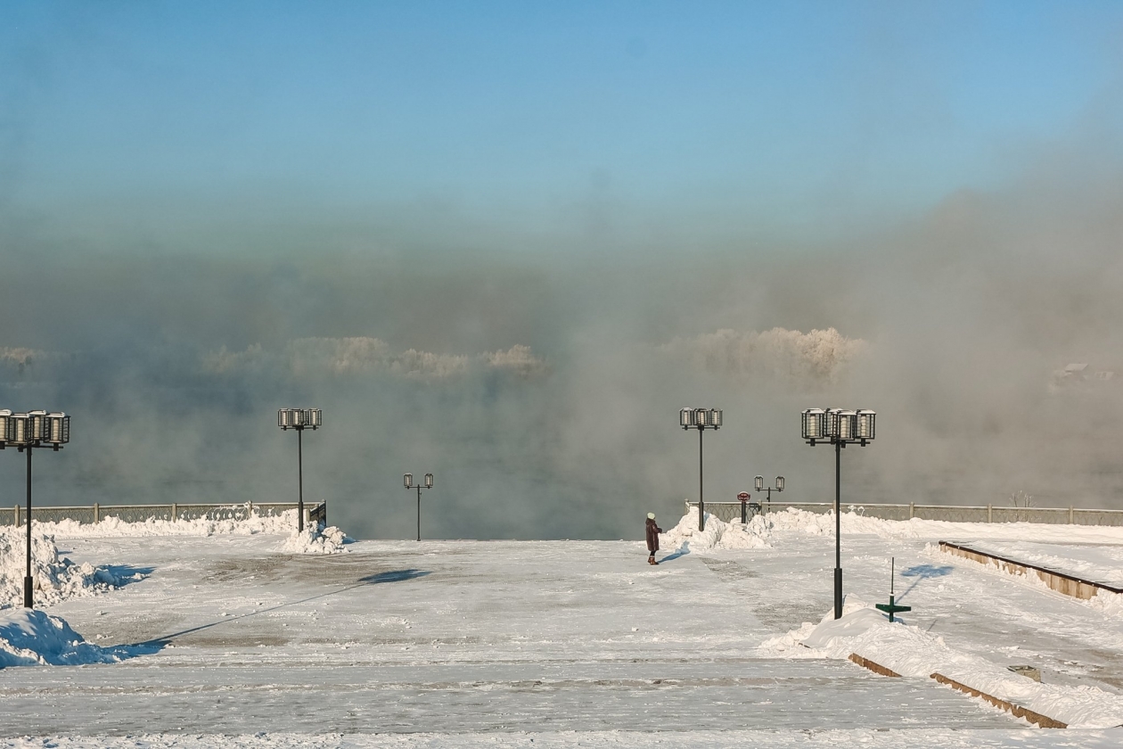 Ангара. Морозный пар Юлия Ушакова, ИА IrkutskMedia