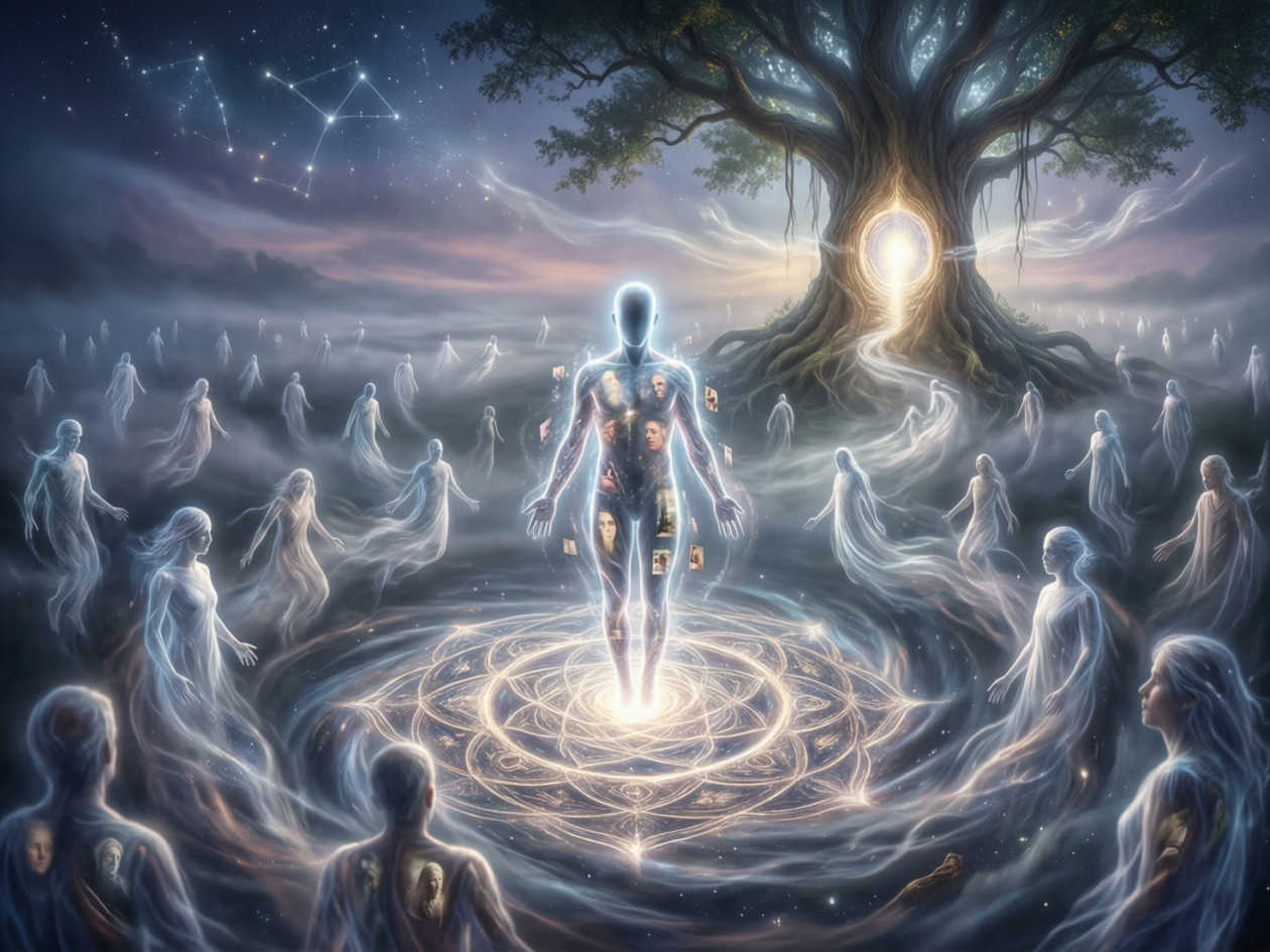 Чья Душа хранит память прошлых жизней Изображение сгенерировано ИИ Qwenlm.a (18+)