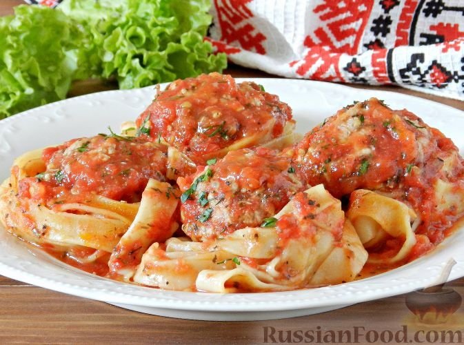 &quotГнезда&quot из макарон с фаршем, на сковороде russianfood.com