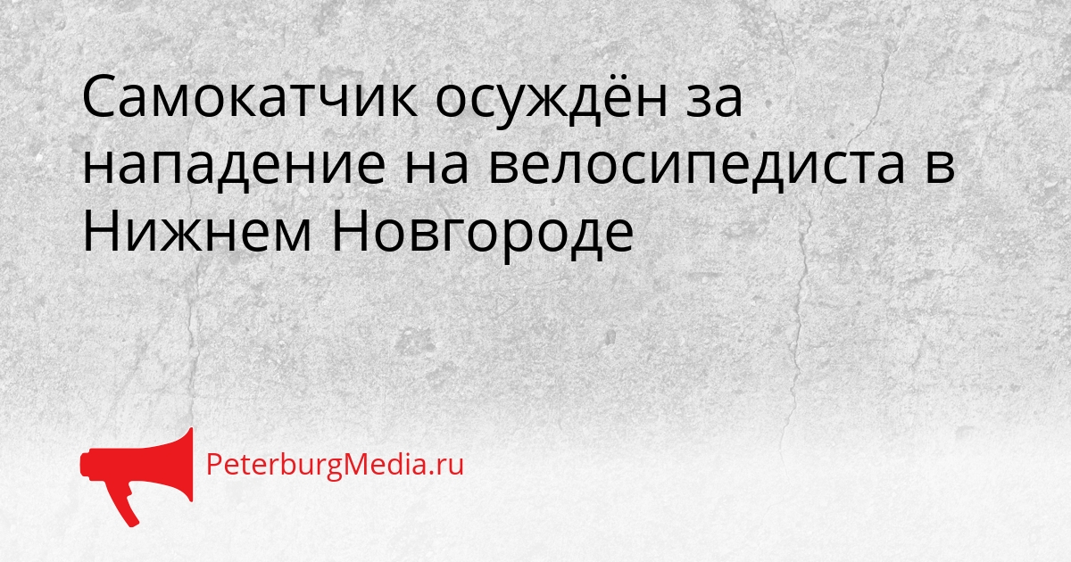 Самокатчик осуждён за нападение на велосипедиста в Нижнем Новгороде Сгенерировано