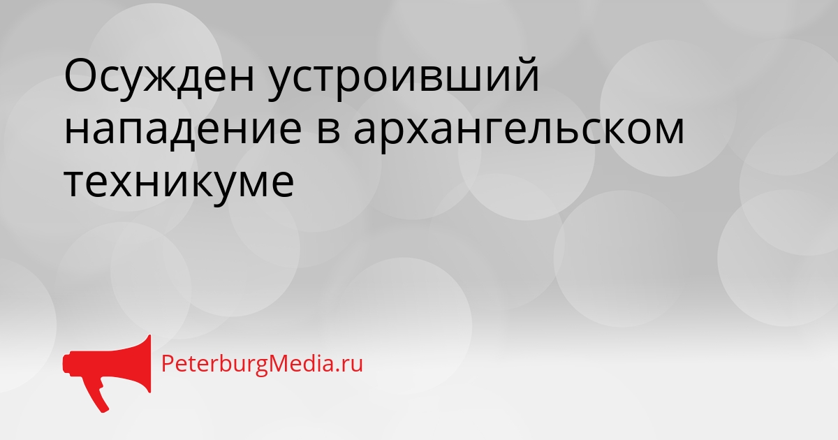Осужден устроивший нападение в архангельском техникуме Сгенерировано