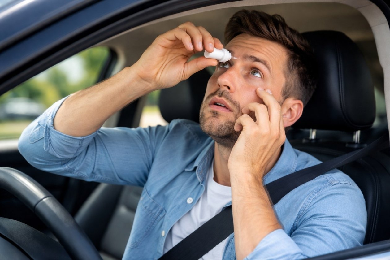 Водителям нельзя садиться за руль после этих глазных капель Сгенерировано chat.qwen.ai